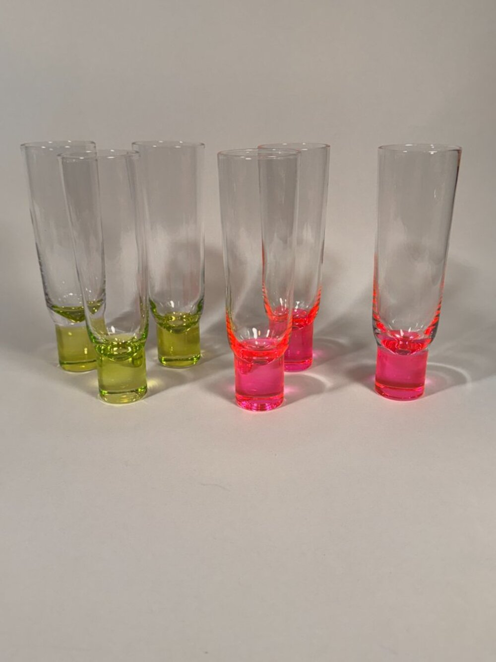 Sagaform Club Champagne Flute Wine Glass Neon Green & Pink Borgström Scandinavia
